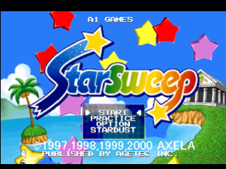 Starsweep title screen for Playstation